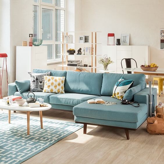 SOFA GÓC L CÓ ĐẾ GỖ ZF646