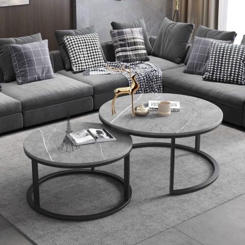 Bàn Sofa Đôi Mặt Đá Ceramic ZF628