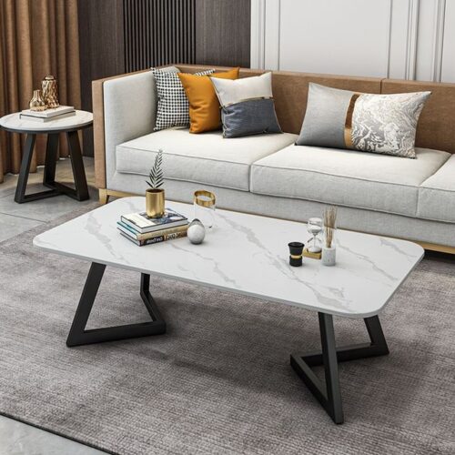 Bàn sofa mặt đá chân sắt ZF216